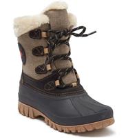 Women's Cozy Lace-up Winter Boots - Black / Taupe