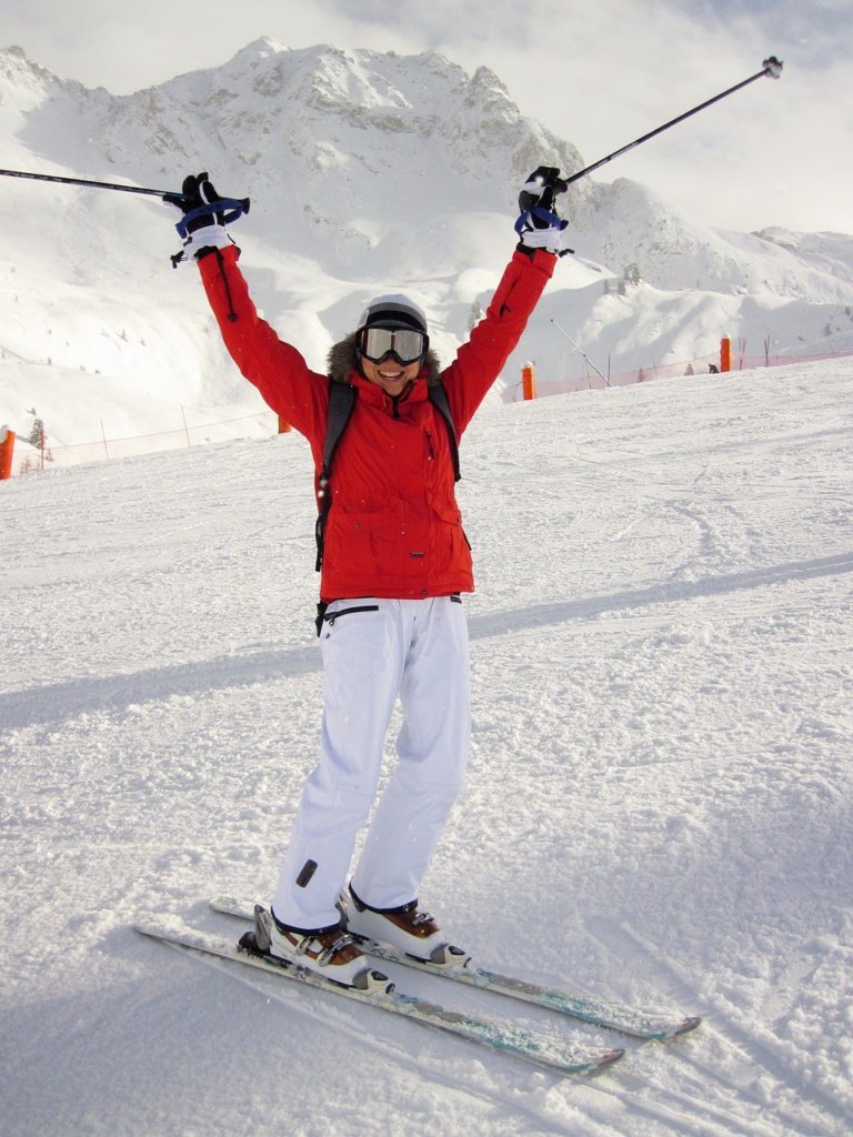 excited skier