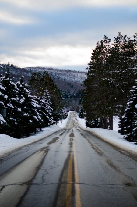 car driving in mountains