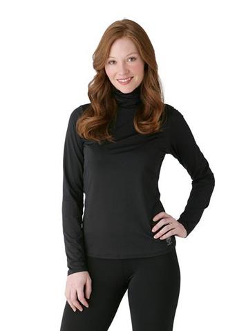 Women's Cybersilk Foldover/Scrunch T-Neck (Black)