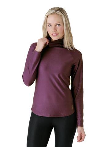 Women's Doeskin Foldover/Scrunch T-Neck (Plum)