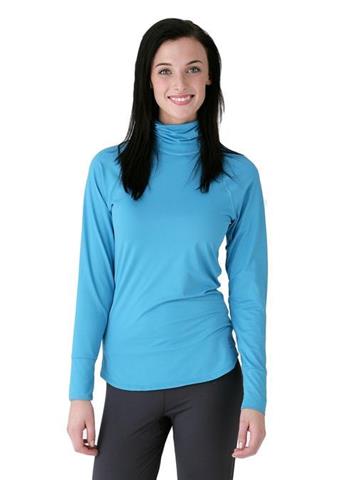 Women's Veluxe Foldover/Scrunch T-Neck (Turquoise)