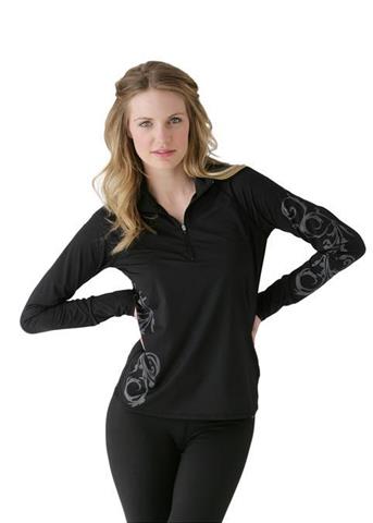 Women's Veluxe Graphic Locking Zip-T (Black)