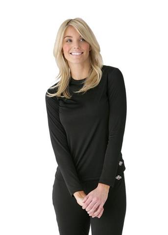 W12 Women's Peach Skins Solid Crewneck (Black)