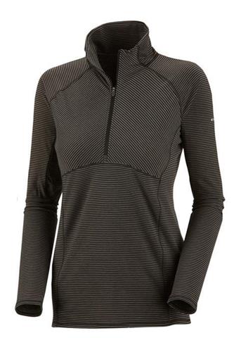 Women's Layer First Stripe Half Zip (Black)