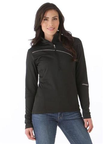 Women's Flicker Poly Stretch T-Neck (Black)