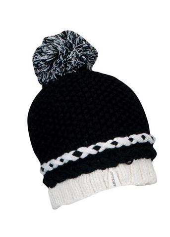Women's Twisty Hand Knit Hat (Black)