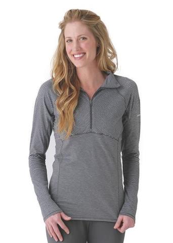 Women's Layer First Stripe Half Zip (Light Grey)