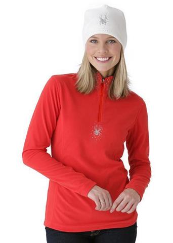 W11 Women's Shimmer Bug Fleece T-Neck (Rouge)