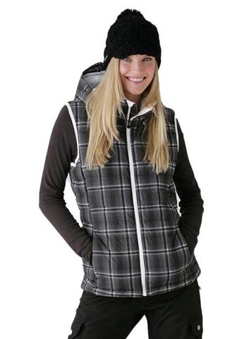 Women's [ak] Squall Down Vest (True Black Mad Plaid)