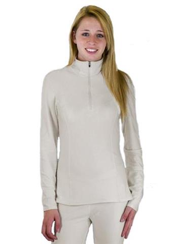 Women's Doeskin Zip T-Neck (Ivory) - Sale