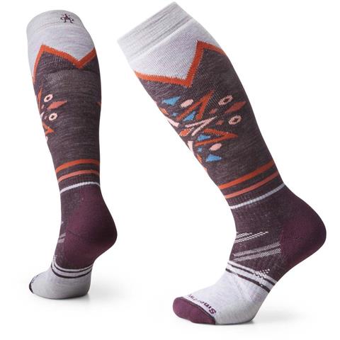 Women's Ski Full Cushion Mountain Snowflake Pattern OTC Socks