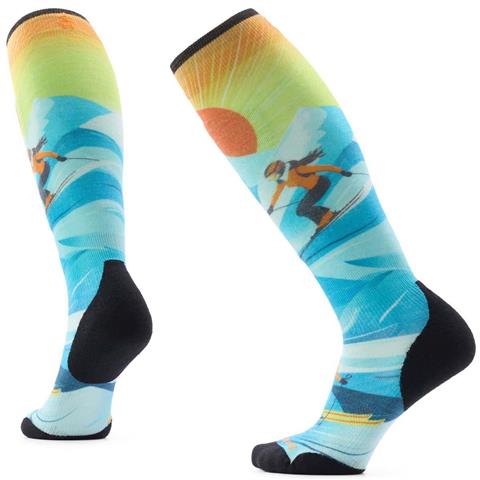 Women's Ski Targeted Cushion Steep Days Print OTC Socks