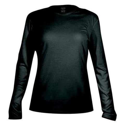 W10 Women's Pepper Skins Solid Crewneck (Black) - Sale