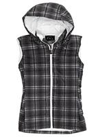 Women's [ak] Squall Down Vest (True Black Mad Plaid) - Studio Shot