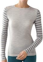 Women's Midweight Pattern Crew (Silver Gray Heather Stripe) - Studio View