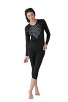 Women's Cybersilk High V-Neck (Black) - Alt. View