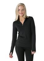 Women's Cybersilk Locking Zip-T (Black)