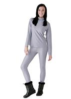 Women's Doeskin Foldover/Scrunch T-Neck (Dove Grey) - Alt. View