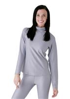 Women's Doeskin Foldover/Scrunch T-Neck (Dove Grey)