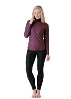 Women's Doeskin Foldover/Scrunch T-Neck (Plum) - Alt. View