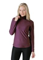 Women's Doeskin Foldover/Scrunch T-Neck (Plum)