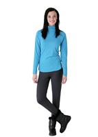 Women's Veluxe Foldover/Scrunch T-Neck (Turquoise) - Alt. View