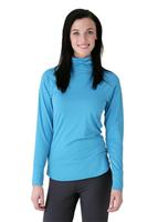Women's Veluxe Foldover/Scrunch T-Neck (Turquoise)