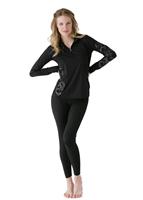 Women's Veluxe Graphic Locking Zip-T (Black) - Alt. View