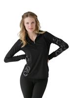 Women's Veluxe Graphic Locking Zip-T (Black)