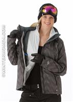 Women's Bugaboo 3-in-1 Jacket (Black Vertical Print) - Removable Liner
