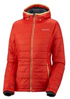 Women's Shimmer Me Hooded Jacket (Bright Red/Neon Light) - Studio Shot