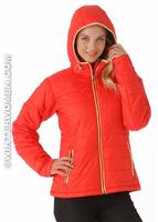 Women's Shimmer Me Hooded Jacket (Bright Red/Neon Light) - Alt. View