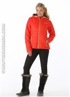 Women's Shimmer Me Hooded Jacket (Bright Red/Neon Light) - Alt. View