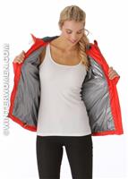 Women's Shimmer Me Hooded Jacket (Bright Red/Neon Light) - Inside