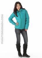 Women's Shimmer Me Hooded Jacket (Emerald/Fuse Green) - Alt. View