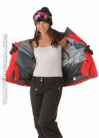 Women's Veloca Vixen II Jacket (Bright Red/Neon Light) - Inside
