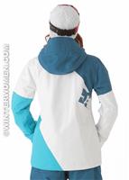 Women's Fuse Jacket (White/Seaport/Aegean) - Back View