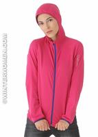 Women's XA Full Zip Hoody (Fancy Pink) - Hood