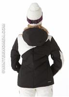 Women's Aphrodite Down Jacket (Black/White/Gypsy) - Back View