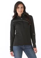 Women's Flicker Poly Stretch T-Neck (Black)