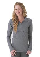 Women's Layer First Stripe Half Zip (Light Grey)