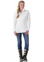 Women's Brandi Fleece Top (White) - Full Body View