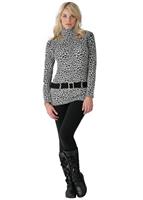 Women's Go Go Sweater (Anthracite Cheetah Print) - Full Body View