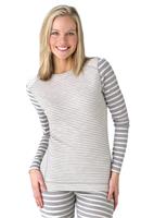 Women's Midweight Pattern Crew (Silver Gray Heather Stripe)