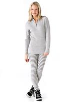 Women's Midweight Pattern Zip T (Silver Gray Heather Dot) - Full Body View