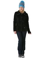 Women's Damsel Fleece Jacket (Black) - Full Body View