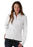 Women's Full Zip Mid-Weight Sweater (White)