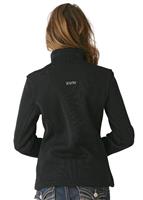 Women's Full Zip Mid-Weight Sweater (Black) - Back View