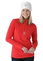 W11 Women's Shimmer Bug Fleece T-Neck (Rouge)